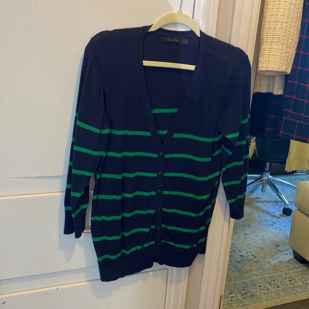 The Limited v neck stripe cardigan